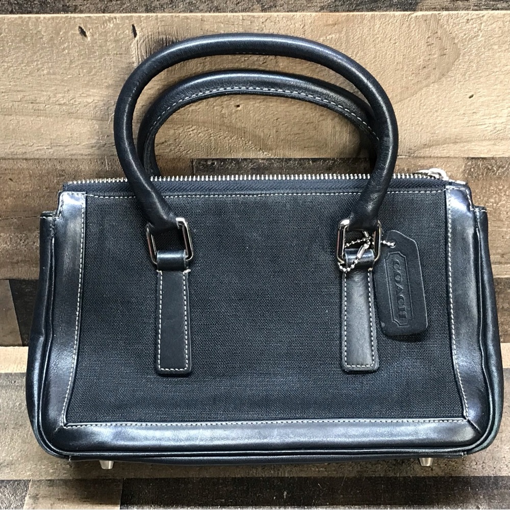 Vintage 9436 Coach Bag “Bonnie’s Legacy” M0P-9436 Black Linen & Leather Satchel